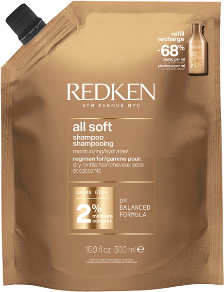Redken All Soft Shampoo Refill Pouch 500 ml