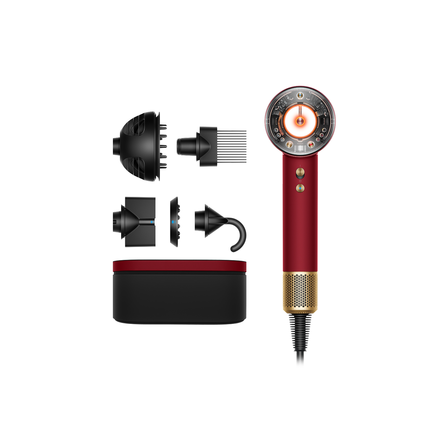 Dyson Supersonic Nural™ Haartrockner Straight+Wavy (Samtrot/Gold)